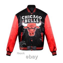 CHICAGO SATIN Bomber JACKET MICHAEL JORDAN BASKETBALL FREE SHIPPING
