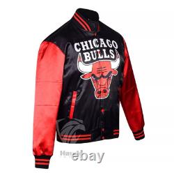 CHICAGO SATIN Bomber JACKET MICHAEL JORDAN BASKETBALL FREE SHIPPING