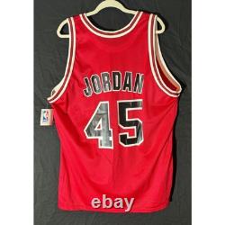 Champion Michael Jordan Chicago Bulls 45 Jersey Red NBA Vintage Size 48 NWT
