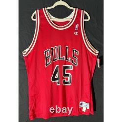 Champion Michael Jordan Chicago Bulls 45 Jersey Red NBA Vintage Size 48 NWT
