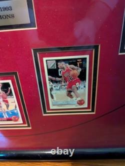 Chicago Bulls 1991-1993 NBA Champions Framed UPPER DECK cards Jordan, Pippen