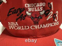 Chicago Bulls 1993 Vintage Red Cap Easy As 1991 1992 1993 Logo World Champions