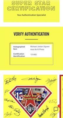 Chicago Bulls Michael Jordan Autographed 8x10 Dunking Contest Photo with COA