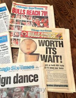 Chicago Bulls Tribune Sun Times 6th Championship 70 Win Season Michael Jordan