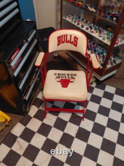 Chicago Bulls folding Court side Chair. Be like Mike. With Photo