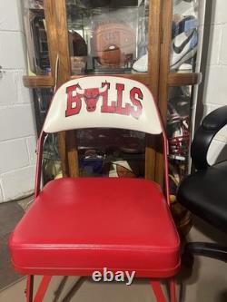 Chicago Bulls folding Court side Chair. Be like Mike. With Photo