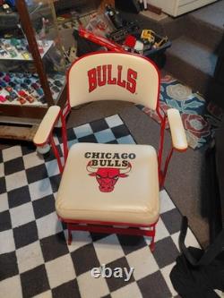 Chicago Bulls folding Court side Chair. Be like Mike. With Photo