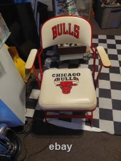 Chicago Bulls folding Court side Chair. Be like Mike. With Photo