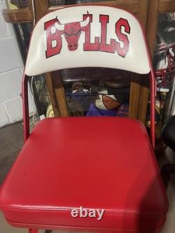 Chicago Bulls folding Court side Chair. Be like Mike. With Photo