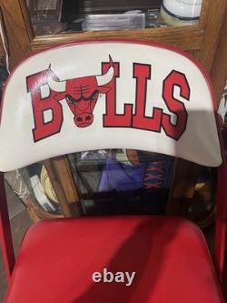 Chicago Bulls folding Court side Chair. Be like Mike. With Photo