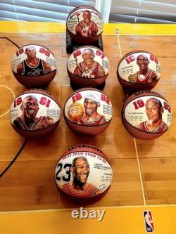 Complete Set Of 8 Wilson Michael Jordan Commemorative Moments WithStands