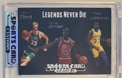 Custom Magic Johnson, Michael Jordan, Larry Bird Triple Patch Card SSP