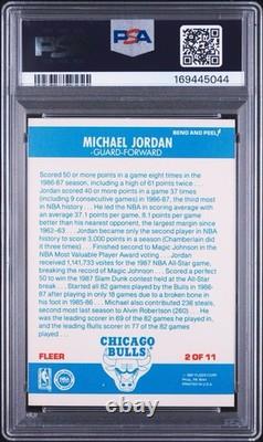 Fleer 1987 Fleer Sticker Michael Jordan #2 Chicago Bulls PSA 8