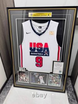Framed Display Autograph Michael Jordan Signed USA Basketball #9 Jersey UDA COA