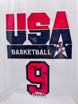 Framed Display Autograph Michael Jordan Signed USA Basketball #9 Jersey UDA COA