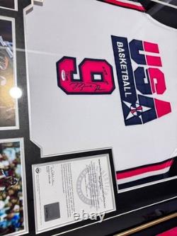 Framed Display Autograph Michael Jordan Signed USA Basketball #9 Jersey UDA COA