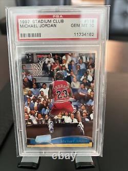 HOF Michael Jordan 1997 Stadium Club #118 PSA 10 GEM MINT Chicago Bulls