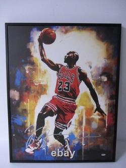 Hand Signed Michael Jordan 28x22 Framed Picture Certified! TSA 3232317 COA