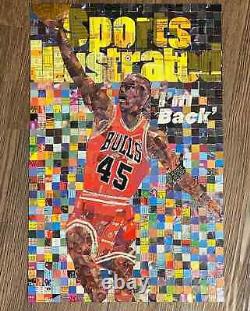 Handmade card art! Michael Jordan SI Sports Card Mosaic made from cut cards