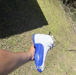 Jordan Air Jordan 12 Retro Game Royal High Top White Blue Leather Sneakers