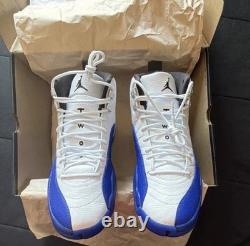 Jordan Air Jordan 12 Retro Game Royal High Top White Blue Leather Sneakers