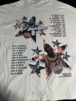Kobe Bryant Michael Jordan 1998 New York All Star Game Shirt Vintage Style Large