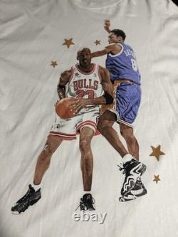 Kobe Bryant Michael Jordan 1998 New York All Star Game Shirt Vintage Style Large