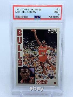 MICHAEL JORDAN 1984 Topps GLOSSY RARE Rookie Card RC PSA 9 Chicago Bulls 1992 $$