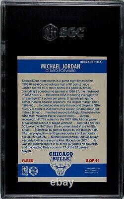 MICHAEL JORDAN 1987-88 Fleer Basketball Sticker #2 SGC 8 NM-MT