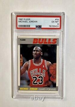 MICHAEL JORDAN 1987 Fleer #59 PSA 6 Ex-Mint Chicago Bulls Basketball HOF
