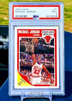 MICHAEL JORDAN 1989 FLEER #21 NBA Basketball Card PSA GRADED MINT Christmas Gift