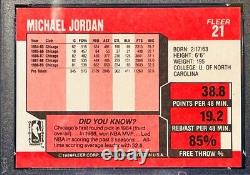 MICHAEL JORDAN 1989 FLEER #21 NBA Basketball Card PSA GRADED MINT Christmas Gift