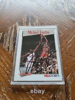 MICHAEL JORDAN 1991-92 NBA Hoops Supreme Court #455 (HAND-SIGNED AUTO) WithCOA TSA
