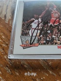 MICHAEL JORDAN 1991-92 NBA Hoops Supreme Court #455 (HAND-SIGNED AUTO) WithCOA TSA