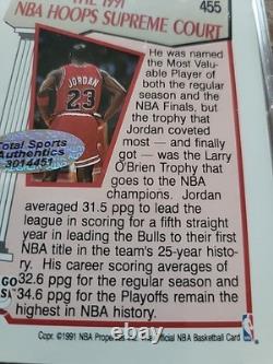MICHAEL JORDAN 1991-92 NBA Hoops Supreme Court #455 (HAND-SIGNED AUTO) WithCOA TSA