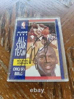 MICHAEL JORDAN 1991 Fleer All-Star Team #211 (HAND-SIGNED AUTOGRAPH) WithCOA (AD)