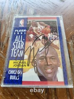 MICHAEL JORDAN 1991 Fleer All-Star Team #211 (HAND-SIGNED AUTOGRAPH) WithCOA (AD)