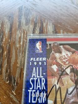 MICHAEL JORDAN 1991 Fleer All-Star Team #211 (HAND-SIGNED AUTOGRAPH) WithCOA (AD)