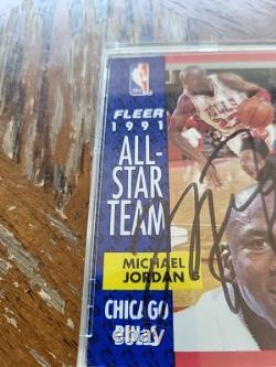 MICHAEL JORDAN 1991 Fleer All-Star Team #211 (HAND-SIGNED AUTOGRAPH) WithCOA (AD)