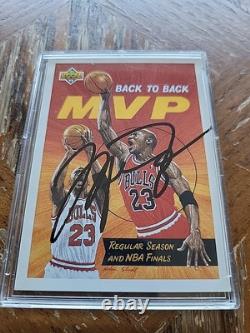 MICHAEL JORDAN 1992-93 U. D. Back To Back MVP #67 (HAND-SIGNED AUTO) WithCOA (TSA)