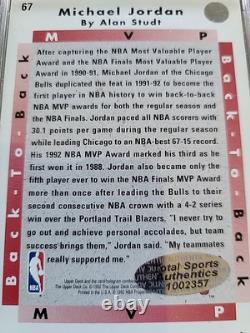 MICHAEL JORDAN 1992-93 U. D. Back To Back MVP #67 (HAND-SIGNED AUTO) WithCOA (TSA)