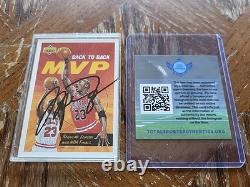 MICHAEL JORDAN 1992-93 U. D. Back To Back MVP #67 (HAND-SIGNED AUTO) WithCOA (TSA)
