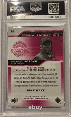 MICHAEL JORDAN 2023 Upperdeck Goodwin Champions Pink Wave PSA 10 POP 5