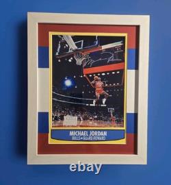 MICHAEL JORDAN CUSTOM FRAMED 8x10 PRINT Replica Auto 1986/87 Fleer Design
