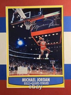 MICHAEL JORDAN CUSTOM FRAMED 8x10 PRINT Replica Auto 1986/87 Fleer Design