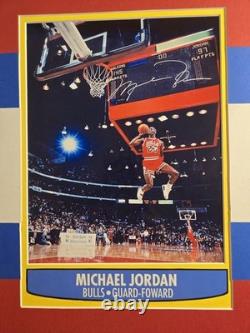 MICHAEL JORDAN CUSTOM FRAMED 8x10 PRINT Replica Auto 1986/87 Fleer Design