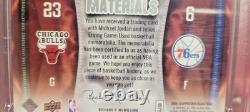MICHAEL JORDAN JULIUS ERVING 2009 UD DUAL GAME USED JERSEYS PSA 7 GOAT Bulls