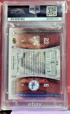 MICHAEL JORDAN JULIUS ERVING 2009 UD DUAL GAME USED JERSEYS PSA 7 GOAT Bulls