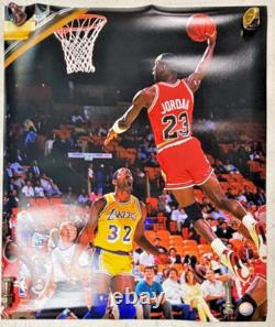 MICHAEL JORDAN Magic Johnson NBA Photo File / Poster 2010 VERY RARE 20x24 NM