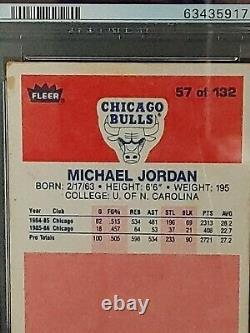 Michael Jordan 1986 Fleer #57 RC Rookie Bulls PSA 1 PR GOAT